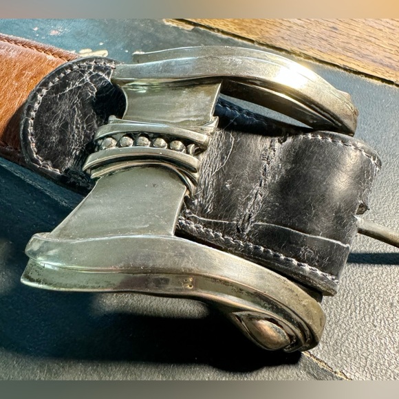 Vintage Man’s Large Sterling Silver Kieselstein Cord Belt Buckle - Picture 2 of 6